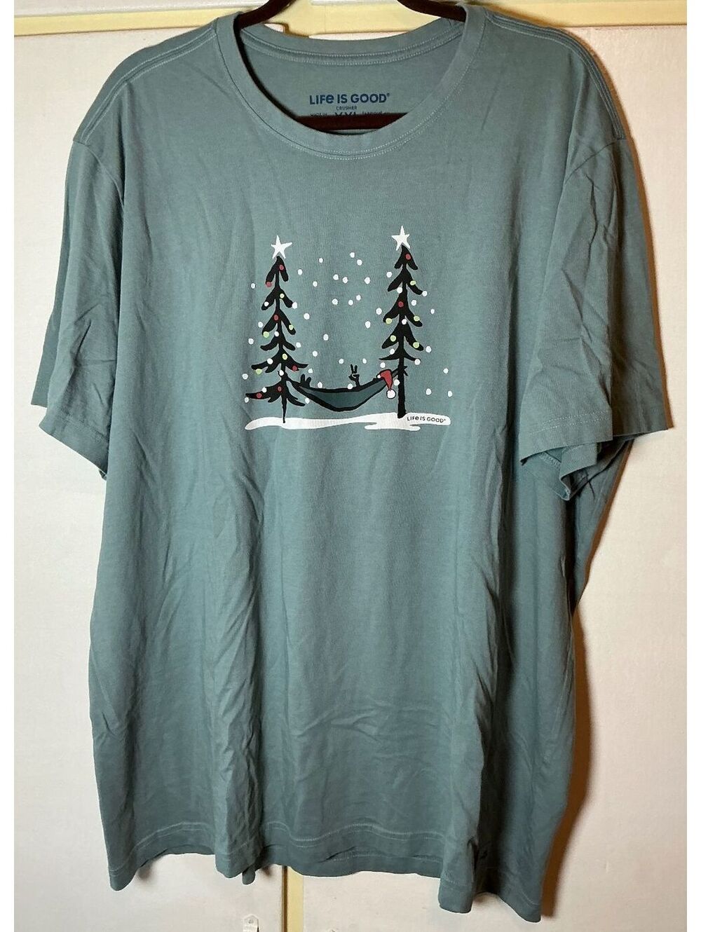 Life is Good Crusher Tee Christmas Winter Men's Size XXL Plus Size